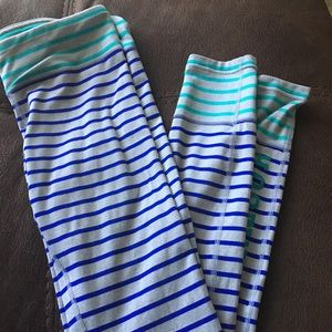 Under Armour striped gray and blue/teal.